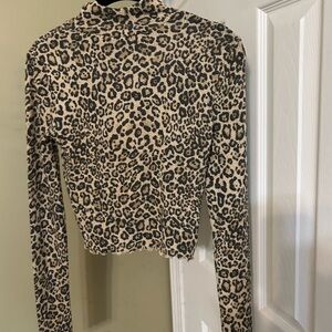 Urban Outfitters Leopard Print Long Sleeve Top